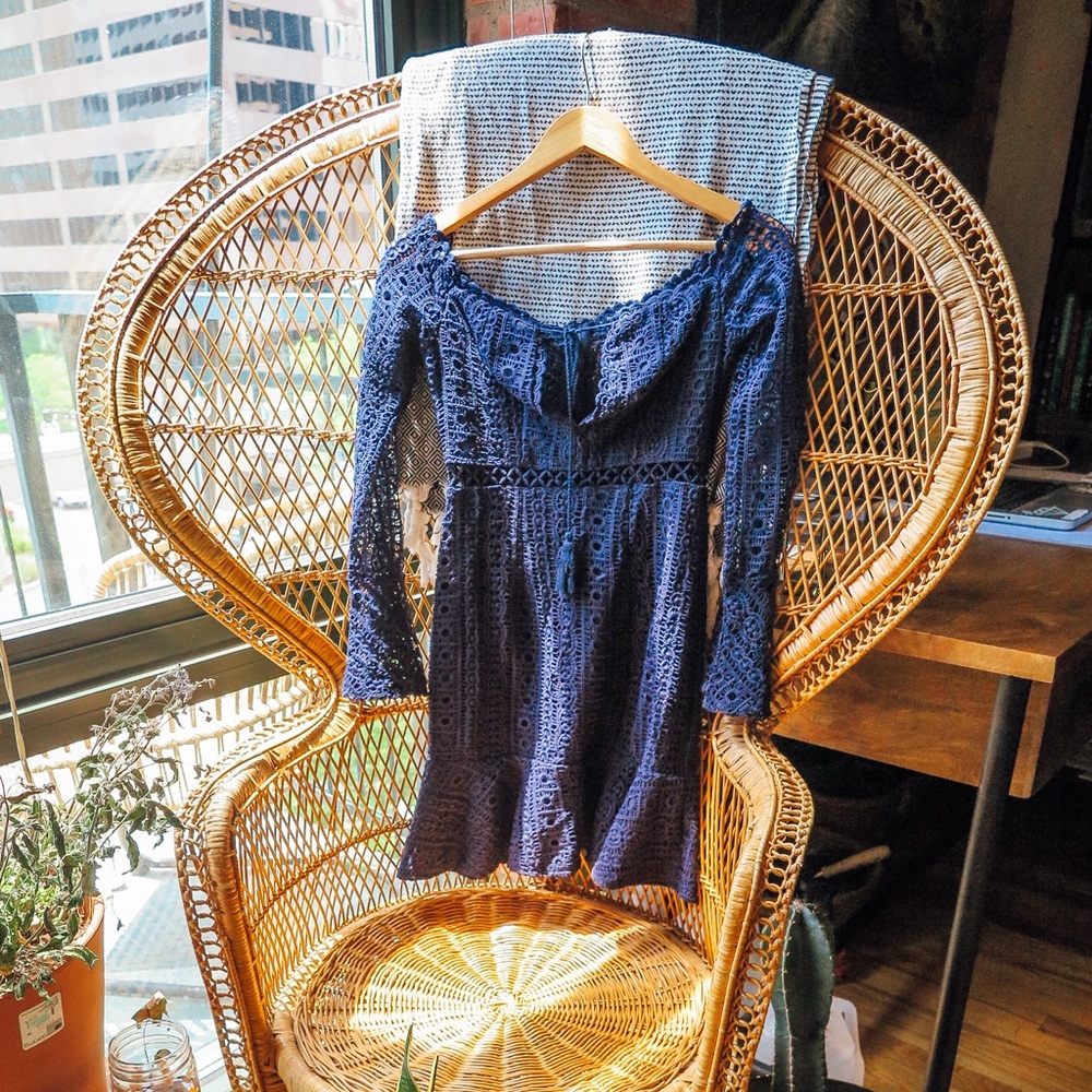 Navy lace mini